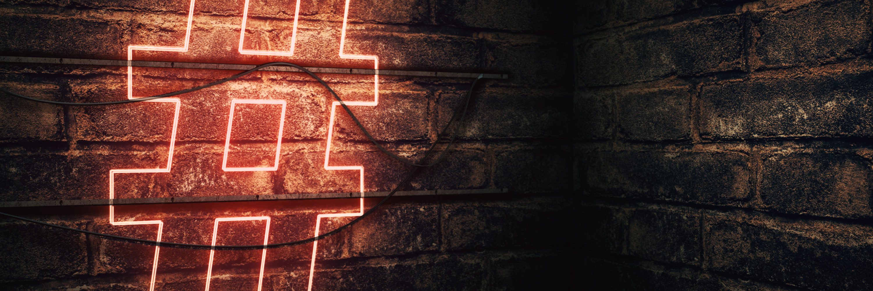 Hashtag neon sign